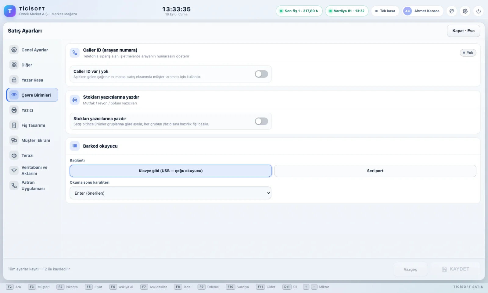 TİCİPOS — Çevre birimleri