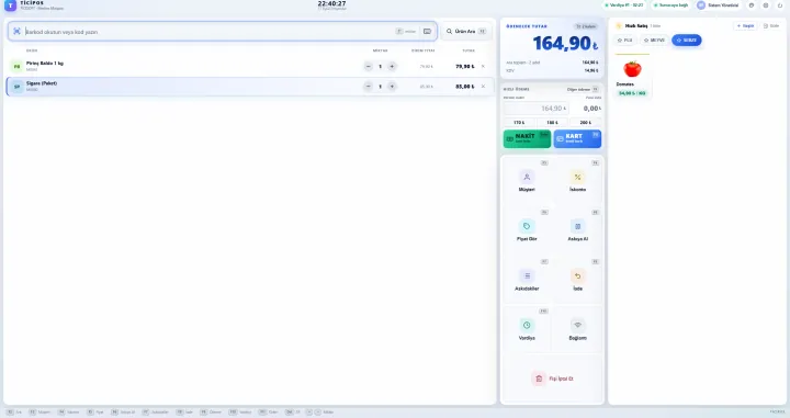 Market ve Süpermarket — TİCİPOS ekranı